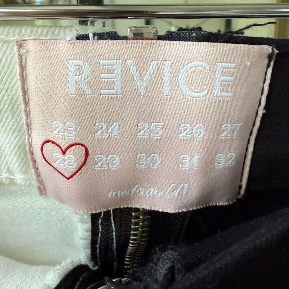 Revice Dream Fit 2 Tone Black White Duo Style Yin Yang Denim Jeans 28 - Picture 6 of 8